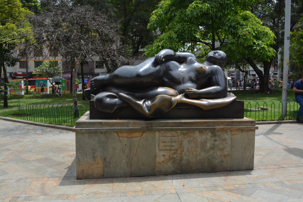 Mujer Reclinada, Plaza Botero, Medellín, Colombia
